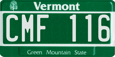 VT license plate CMF116