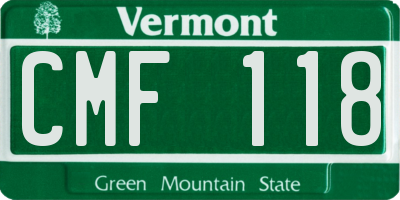 VT license plate CMF118