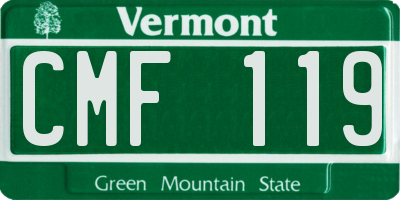 VT license plate CMF119