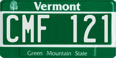 VT license plate CMF121