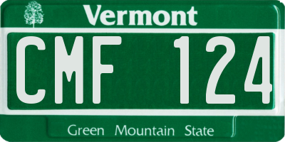 VT license plate CMF124