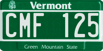 VT license plate CMF125