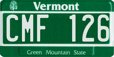 VT license plate CMF126