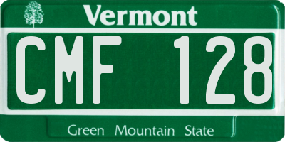 VT license plate CMF128