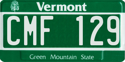 VT license plate CMF129