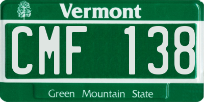 VT license plate CMF138