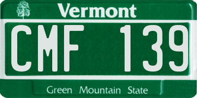 VT license plate CMF139