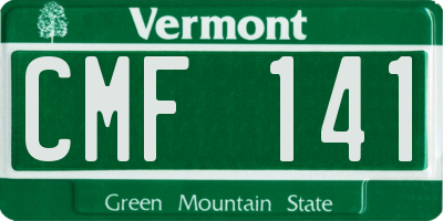 VT license plate CMF141