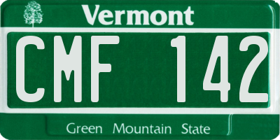 VT license plate CMF142