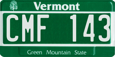 VT license plate CMF143