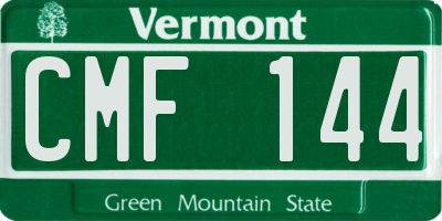 VT license plate CMF144