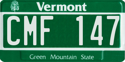 VT license plate CMF147