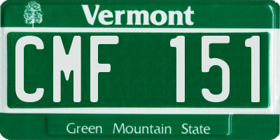 VT license plate CMF151