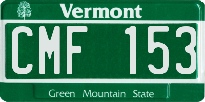 VT license plate CMF153