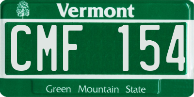 VT license plate CMF154