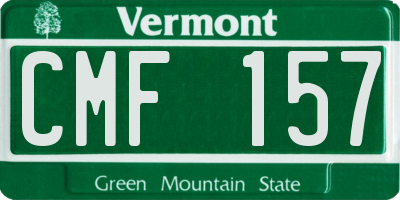 VT license plate CMF157