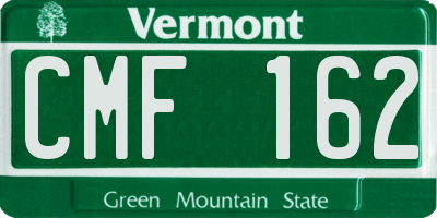 VT license plate CMF162