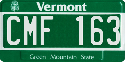 VT license plate CMF163