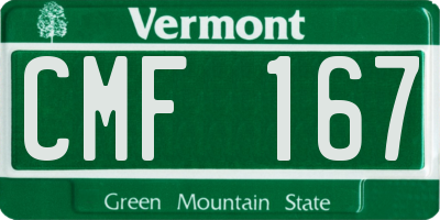 VT license plate CMF167