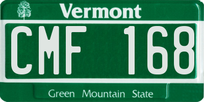 VT license plate CMF168