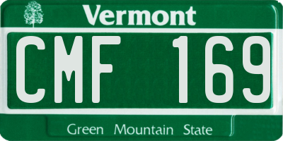 VT license plate CMF169