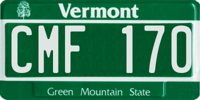 VT license plate CMF170