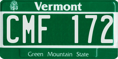 VT license plate CMF172