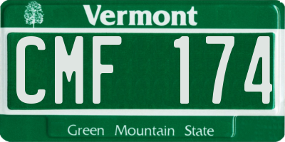 VT license plate CMF174
