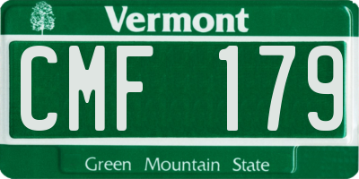 VT license plate CMF179