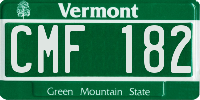 VT license plate CMF182