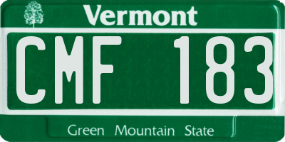 VT license plate CMF183