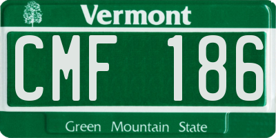 VT license plate CMF186
