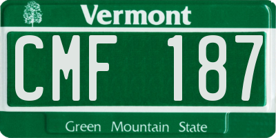 VT license plate CMF187
