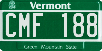 VT license plate CMF188