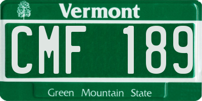 VT license plate CMF189