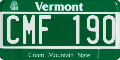VT license plate CMF190