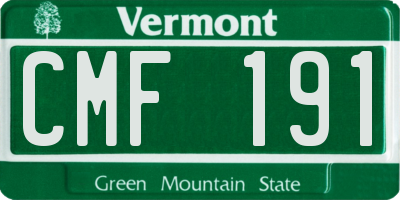 VT license plate CMF191