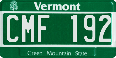 VT license plate CMF192