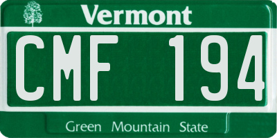 VT license plate CMF194