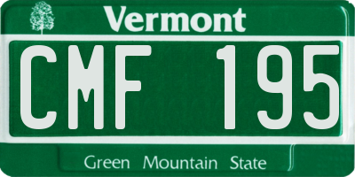 VT license plate CMF195