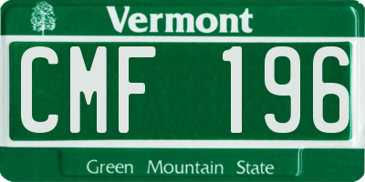 VT license plate CMF196