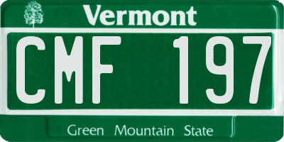VT license plate CMF197