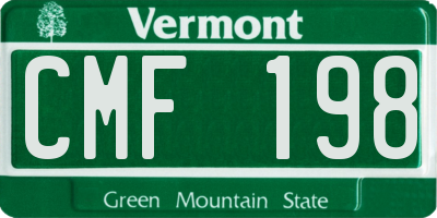 VT license plate CMF198