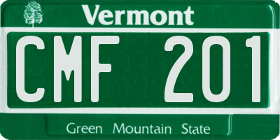 VT license plate CMF201