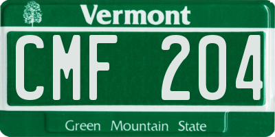 VT license plate CMF204