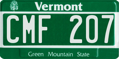 VT license plate CMF207