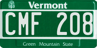 VT license plate CMF208