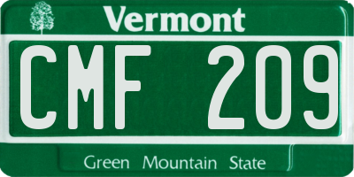 VT license plate CMF209