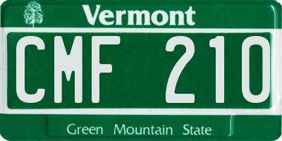 VT license plate CMF210