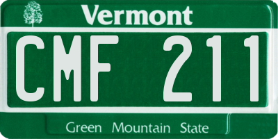 VT license plate CMF211